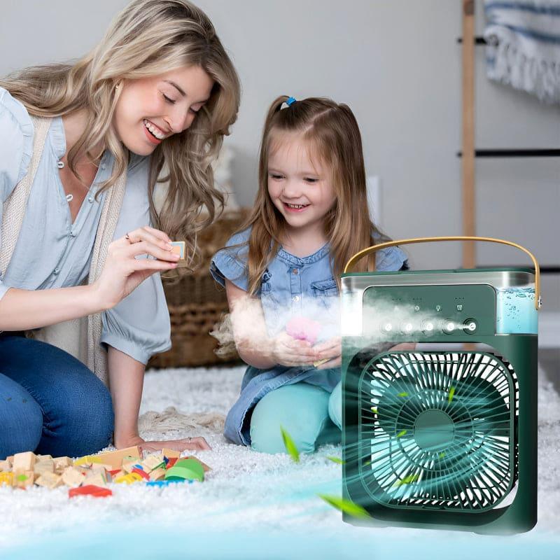 Portable Mini Air Cooler Fan – USB Powered, 3 Speed Mist Fan - ZEEBLENDZ.PK