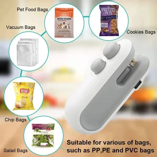 2-in-1 Rechargeable Heat Sealer & Cutter - ZEEBLENDZ.PK