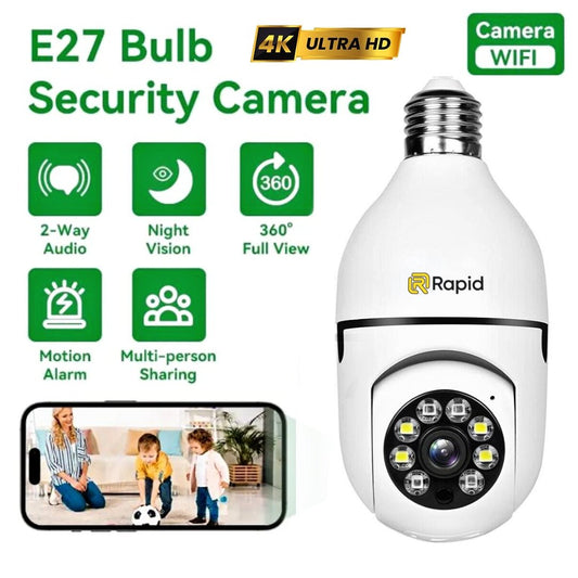 V380 Pro Smart Wireless Camera - WiFi Bulb Shape CCTV Security Camera ( Allow to Open ) On Demand. - ZEEBLENDZ.PK
