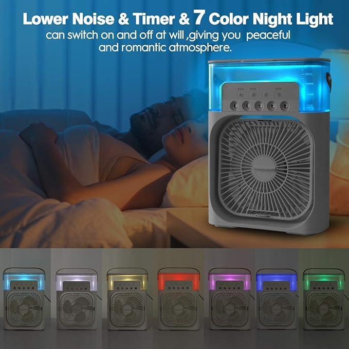 Portable Mini Air Cooler Fan – USB Powered, 3 Speed Mist Fan - ZEEBLENDZ.PK