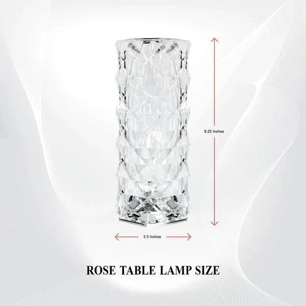 Rose Crystal LED Table Lamp – 16 Colors, Touch & Remote Control - ZEEBLENDZ.PK