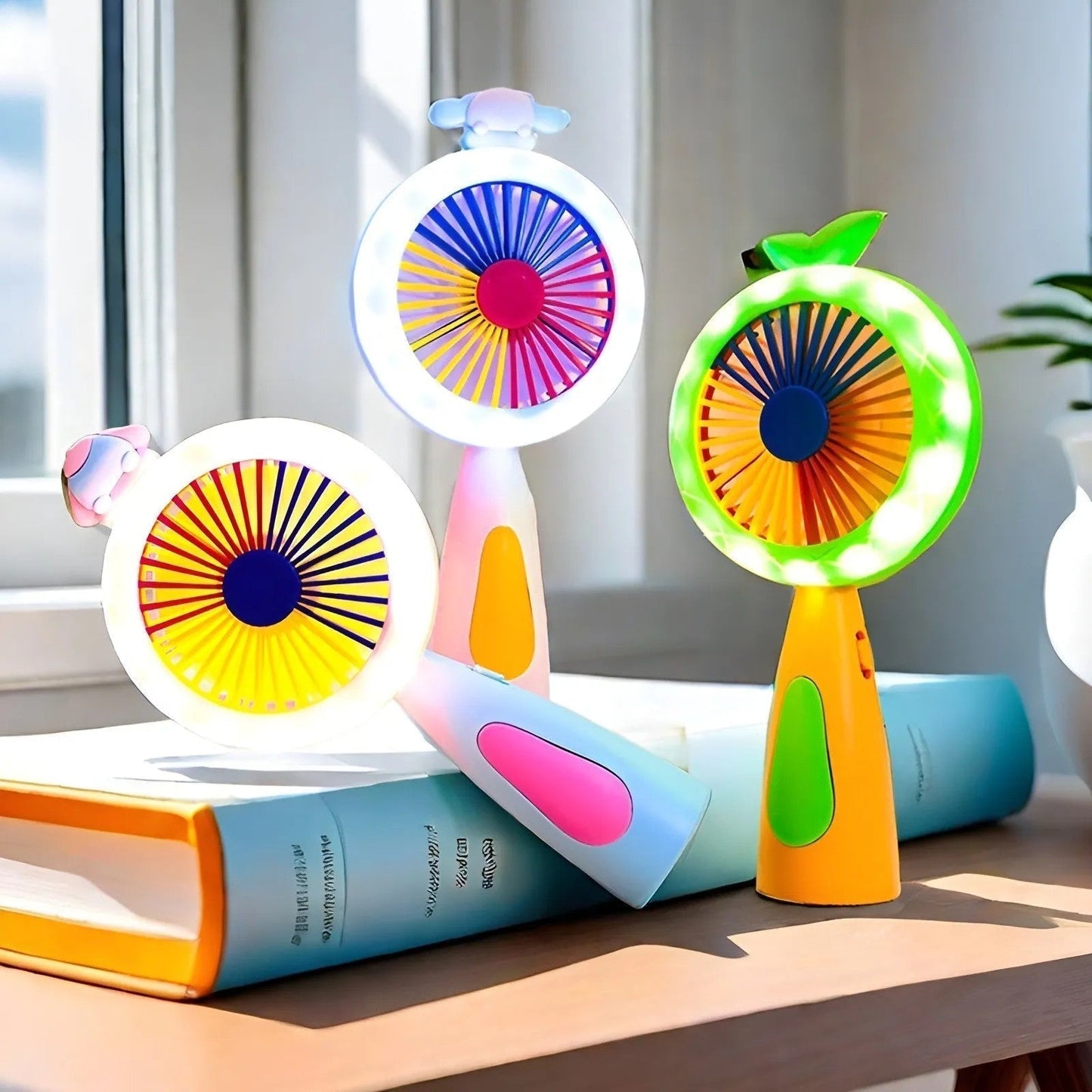 New Mini High Quality Fan with light and fast speed 5 to 6 battery backup - ZEEBLENDZ.PK