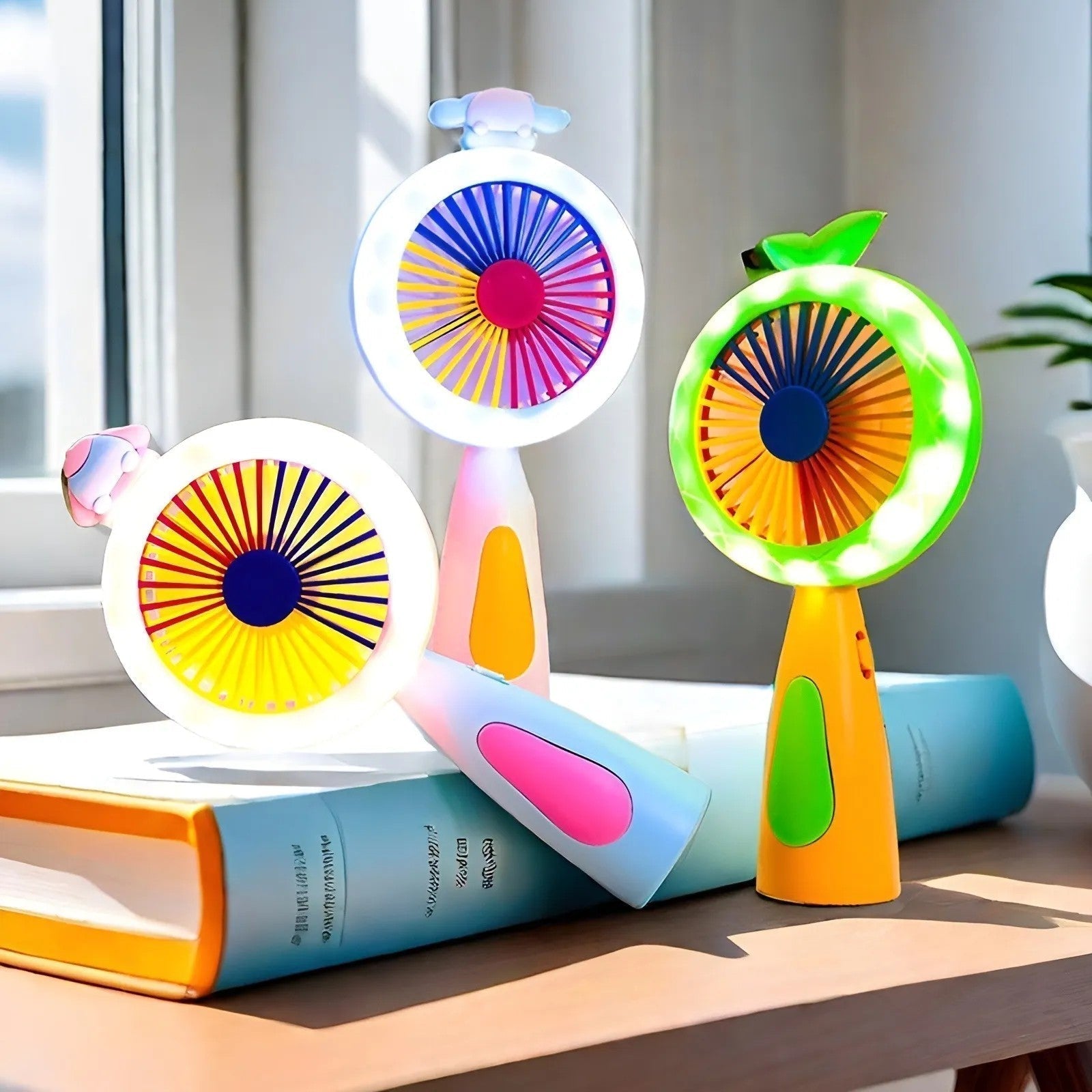 New Mini High Quality Fan with light and fast speed 5 to 6 battery backup - ZEEBLENDZ.PK