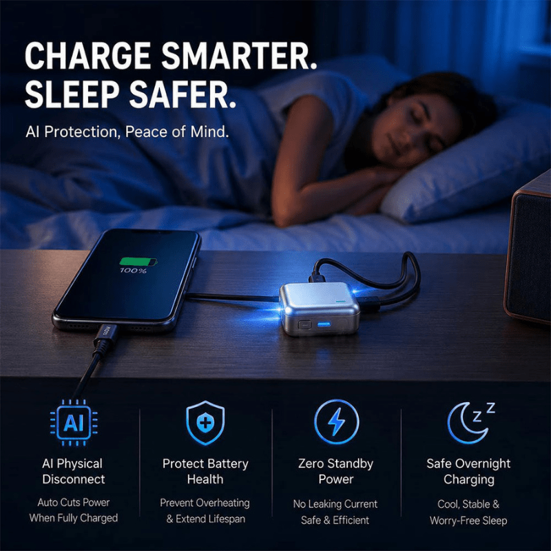 PopGuard 140W Automatic Charging Disconnector | Smart Auto Power Cut-Off Battery Guardian | - ZEEBLENDZ.PK