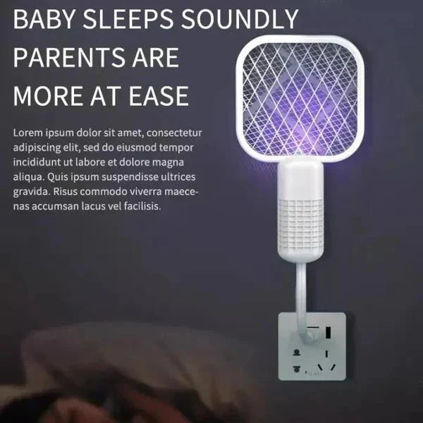 2-in-1 Mini USB Rechargeable Mosquito Racket - Your Safety First - ZEEBLENDZ.PK