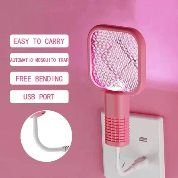 2-in-1 Mini USB Rechargeable Mosquito Racket - Your Safety First - ZEEBLENDZ.PK
